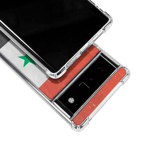 Syria Flag Distressed Google Pixel 6 Clear Case